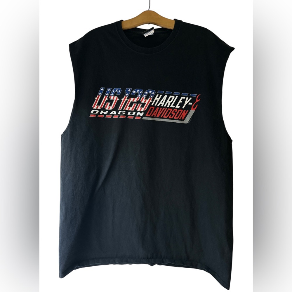 Harley-Davidson Black Graphic Tank Top size 2XL US129 Dragon (E9)